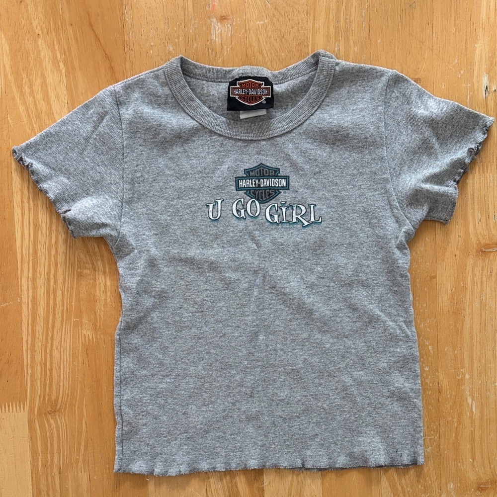 Vintage Y2K Harley Davidson “U Go Girl” top